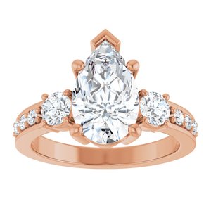14K Rose Gold 11.5x7 mm Pear Ring Mounting – image 5