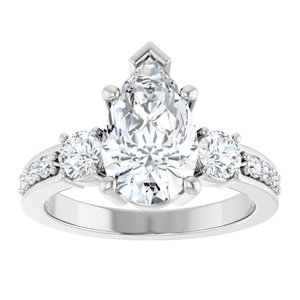 18K White Gold 11.5x7 mm Pear Ring Mounting – image 5