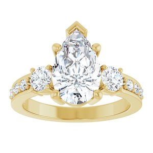10K Yellow Gold 11.5x7 mm Pear Ring Mounting – image 5
