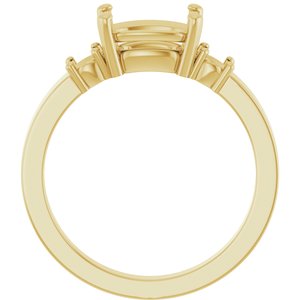 14K Yellow Gold 8.5x6.5 mm Elongated Cushion Ring Mounting – image 4