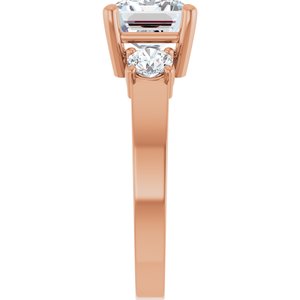 10K Rose Gold 9x7 mm Emerald Ring Mounting – image 7