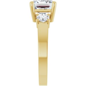 10K Yellow Gold 9x7 mm Emerald Ring Mounting – image 7