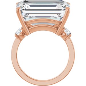 10K Rose Gold 18x13 mm Emerald Ring Mounting – image 3