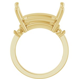 18K Yellow Gold 18x13 mm Emerald Ring Mounting – image 4