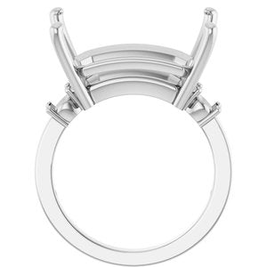 Continuum Sterling Silver 18x13 mm Emerald Ring Mounting – image 4