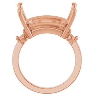18K Rose Gold 18x13 mm Emerald Ring Mounting – image 4
