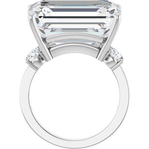 Platinum 18x13 mm Emerald Ring Mounting – image 3