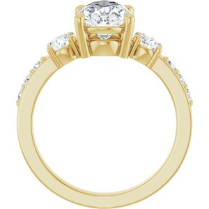 10K Yellow Gold 11.5x7 mm Pear Ring Mounting – image 3