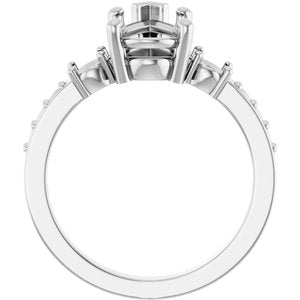 Continuum Sterling Silver 11.5x7 mm Pear Ring Mounting – image 4