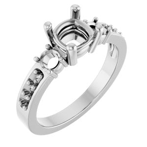 Sterling Silver 6x6 mm Cushion Ring Mounting – image 2