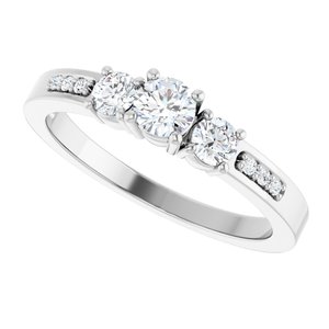 10K White Gold 3.8 mm Round Ring Mounting – image 8