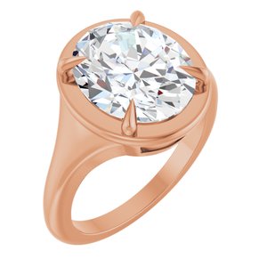10K Rose Gold 12x10 mm Oval Ring Mounting