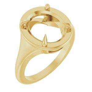 10K Yellow Gold 12x10 mm Oval Ring Mounting – image 2