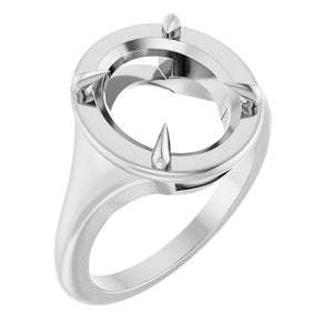 Sterling Silver 12x10 mm Oval Ring Mounting – image 2
