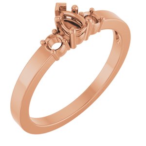 10K Rose Gold 4.5x3 mm Pear Ring Mounting – image 2