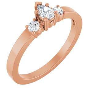 14K Rose Gold 4.5x3 mm Pear Ring Mounting