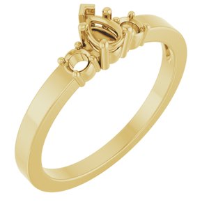 10K Yellow Gold 4.5x3 mm Pear Ring Mounting – image 2