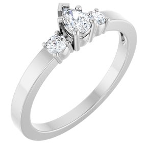 Platinum 4.5x3 mm Pear Ring Mounting