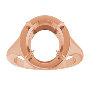 10K Rose Gold 12x10 mm Oval Ring Mounting – image 6