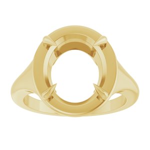 18K Yellow Gold 12x10 mm Oval Ring Mounting – image 6