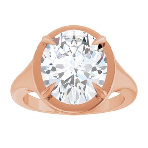 14K Rose Gold 12x10 mm Oval Ring Mounting – image 5