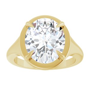 14K Yellow Gold 12x10 mm Oval Ring Mounting – image 5