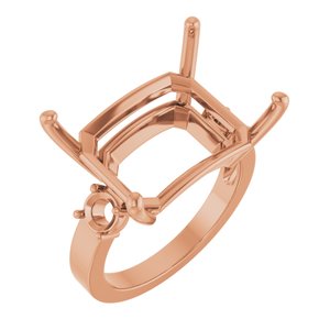 10K Rose Gold 18x13 mm Emerald Ring Mounting – image 2