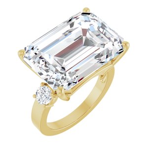 18K Yellow Gold 18x13 mm Emerald Ring Mounting