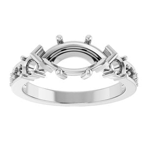 10K White Gold 11x5.5 mm Marquise Ring Mounting – image 6