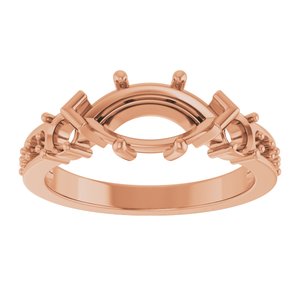 18K Rose Gold 11x5.5 mm Marquise Ring Mounting – image 6