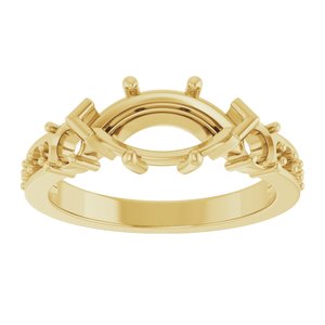 10K Yellow Gold 11x5.5 mm Marquise Ring Mounting – image 6