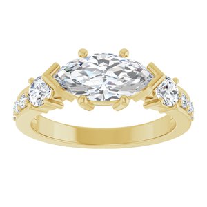 10K Yellow Gold 11x5.5 mm Marquise Ring Mounting – image 5