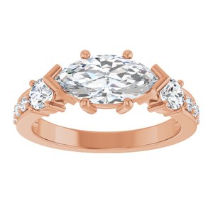 14K Rose Gold 11x5.5 mm Marquise Ring Mounting – image 5