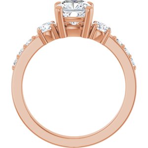 10K Rose Gold 6x6 mm Cushion Ring Mounting – image 3
