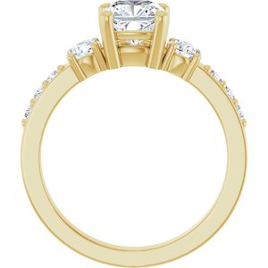 18K Yellow Gold 6x6 mm Cushion Ring Mounting – image 3