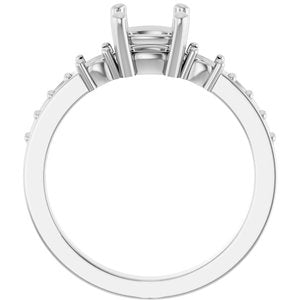 18K White Gold 6x6 mm Cushion Ring Mounting – image 4