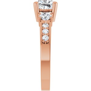 10K Rose Gold 6x6 mm Cushion Ring Mounting – image 7