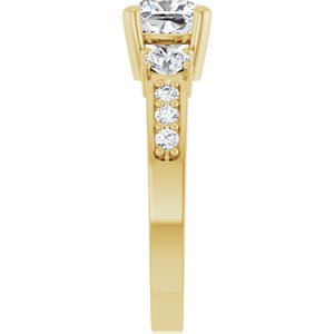 10K Yellow Gold 6x6 mm Cushion Ring Mounting – image 7