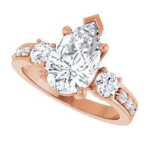 14K Rose Gold 11.5x7 mm Pear Ring Mounting – image 8