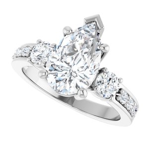 Platinum 11.5x7 mm Pear Ring Mounting – image 8