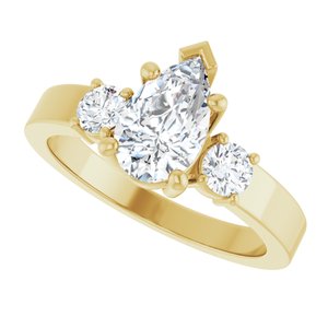 10K Yellow Gold 9x5.5 mm Pear Ring Mounting – image 8