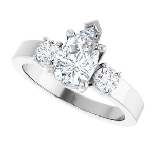 18K White Gold 9x5.5 mm Pear Ring Mounting – image 8