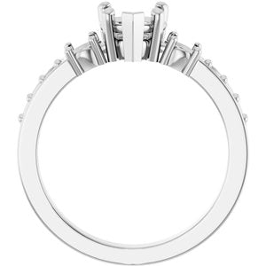 10K White Gold 6x6 mm Heart Ring Mounting – image 4