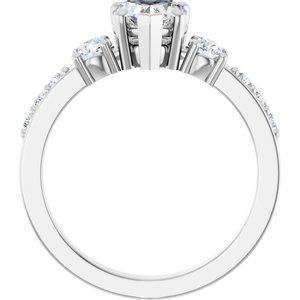 14K X1 White Gold 6x6 mm Heart Ring Mounting – image 3