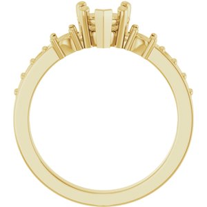 18K Yellow Gold 6x6 mm Heart Ring Mounting – image 4
