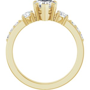 14K Yellow Gold 6x6 mm Heart Ring Mounting – image 3
