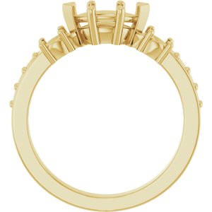 18K Yellow Gold 8x4.5 mm Marquise Ring Mounting – image 4