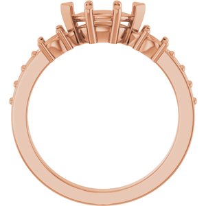 18K Rose Gold 8x4.5 mm Marquise Ring Mounting – image 4