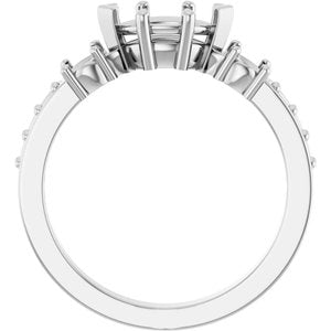 14K White Gold 8x4.5 mm Marquise Ring Mounting – image 4