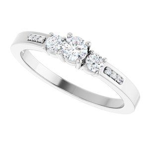 10K White Gold 3.4 mm Round Ring Mounting – image 8